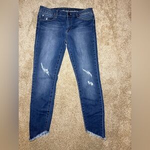 Articles of Society distressed raw hem cropped jeans